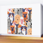 Funny diverse dog crowd character cartoon background Wall Mural Gallery Image 2