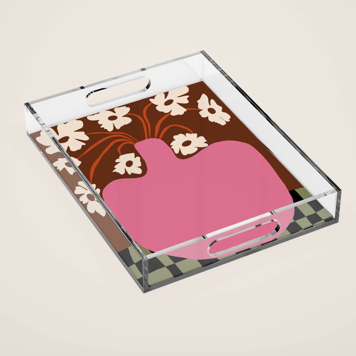Big pot with flower  Acrylic Tray Gallery Image 1