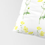 yellow buttercup flower watercolor Pillow Sham Gallery Image 4