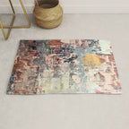 Mirage [1]: a vibrant abstract piece in pinks blues and gold by Alyssa Hamilton Art Rug Gallery Image 1