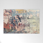 Mirage [1]: a vibrant abstract piece in pinks blues and gold by Alyssa Hamilton Art Welcome Mat Gallery Image 1