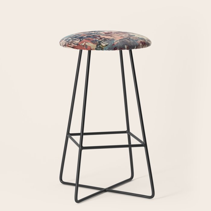 Mirage [1]: a vibrant abstract piece in pinks blues and gold by Alyssa Hamilton Art Stool Gallery Image 1
