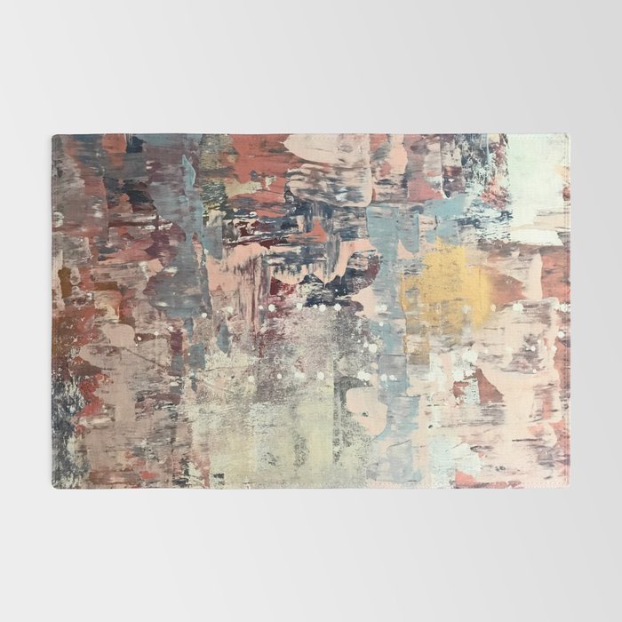 Mirage [1]: a vibrant abstract piece in pinks blues and gold by Alyssa Hamilton Art Rug Gallery Image 2