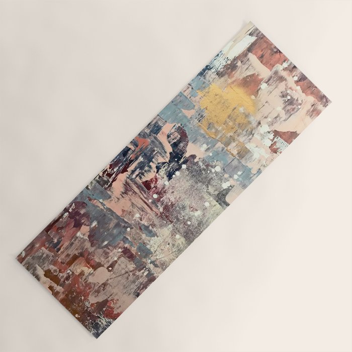 Mirage [1]: a vibrant abstract piece in pinks blues and gold by Alyssa Hamilton Art Yoga Mat Gallery Image 1