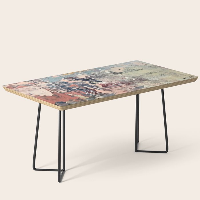 Mirage [1]: a vibrant abstract piece in pinks blues and gold by Alyssa Hamilton Art Coffee Table Gallery Image 1