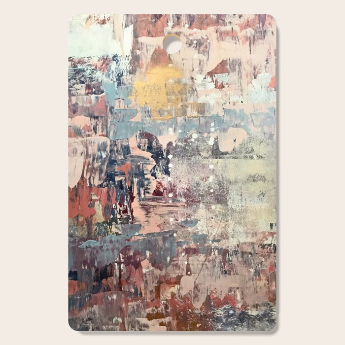 Mirage [1]: a vibrant abstract piece in pinks blues and gold by Alyssa Hamilton Art Cutting Board Gallery Image 1
