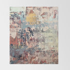 Mirage [1]: a vibrant abstract piece in pinks blues and gold by Alyssa Hamilton Art Throw Blanket Gallery Image 2