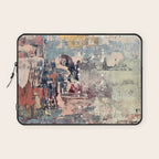 Mirage [1]: a vibrant abstract piece in pinks blues and gold by Alyssa Hamilton Art Laptop Sleeve Gallery Image 1