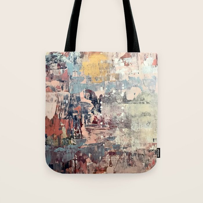 Mirage [1]: a vibrant abstract piece in pinks blues and gold by Alyssa Hamilton Art Tote Bag Gallery Image 1