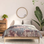 Mirage [1]: a vibrant abstract piece in pinks blues and gold by Alyssa Hamilton Art Comforter Gallery Image 3