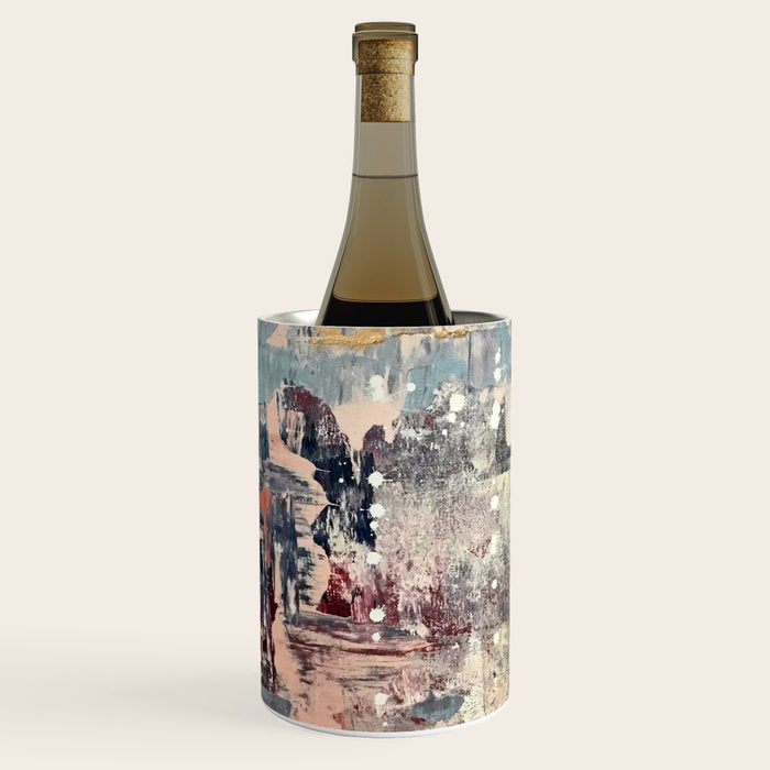 Mirage [1]: a vibrant abstract piece in pinks blues and gold by Alyssa Hamilton Art Wine Chiller Gallery Image 1