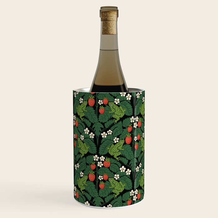 Bullfrogs And Wild Strawberries On Black Wine Chiller Gallery Image 3