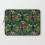 Bullfrogs And Wild Strawberries On Black Laptop Sleeve Gallery Image 1