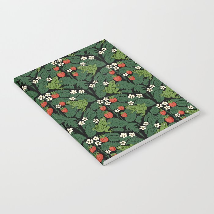 Bullfrogs And Wild Strawberries On Black Notebook Gallery Image 1