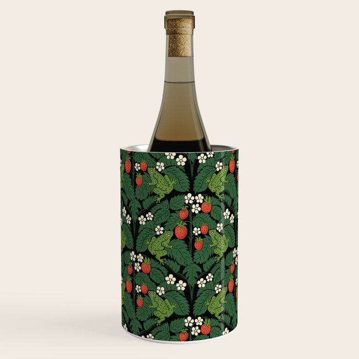 Bullfrogs And Wild Strawberries On Black Wine Chiller Gallery Image 1