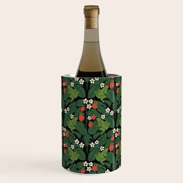 Bullfrogs And Wild Strawberries On Black Wine Chiller Gallery Image 2