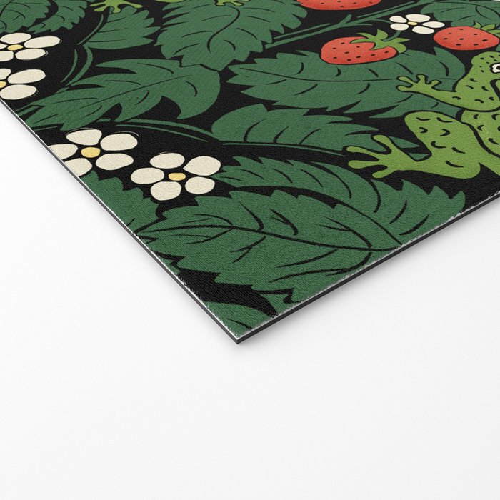 Bullfrogs And Wild Strawberries On Black Welcome Mat Gallery Image 2