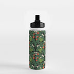 Bullfrogs And Wild Strawberries On Black Water Bottle Gallery Image 2