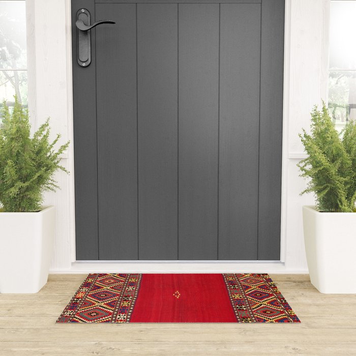 Fethiye Southwest Anatolian Kilim Print Welcome Mat Gallery Image 3