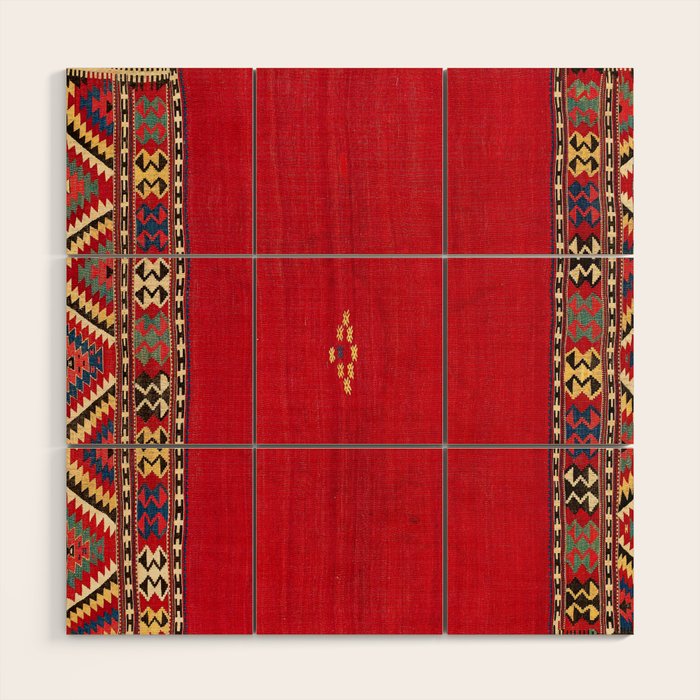 Fethiye Southwest Anatolian Kilim Print Wood Wall Art Gallery Image 1