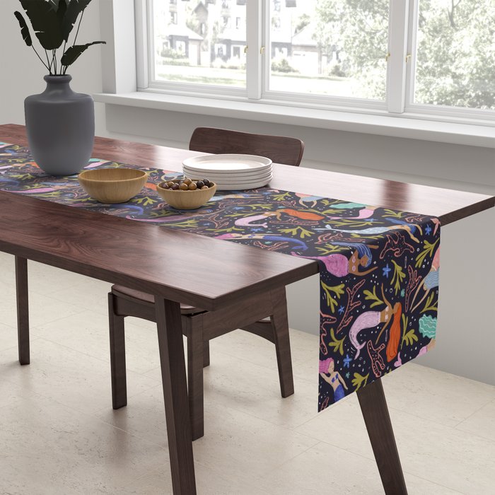 Mermaids pattern  Table Runner Gallery Image 2