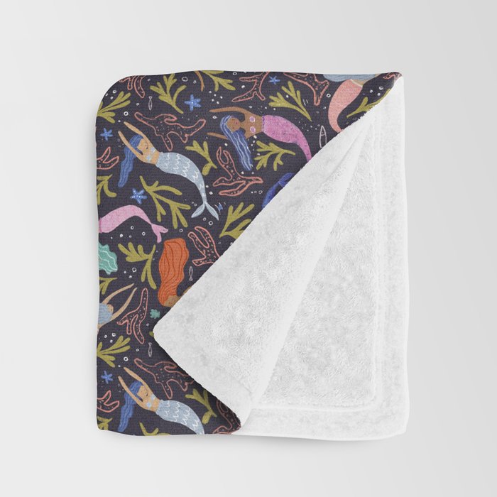 Mermaids pattern  Throw Blanket Gallery Image 3