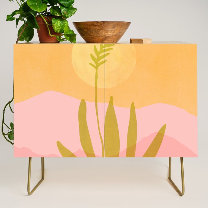 Golden Agave Desert Landscape Credenza Gallery Image 1