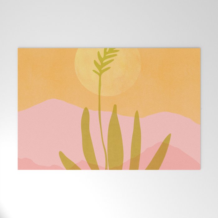 Golden Agave Desert Landscape Welcome Mat Gallery Image 1