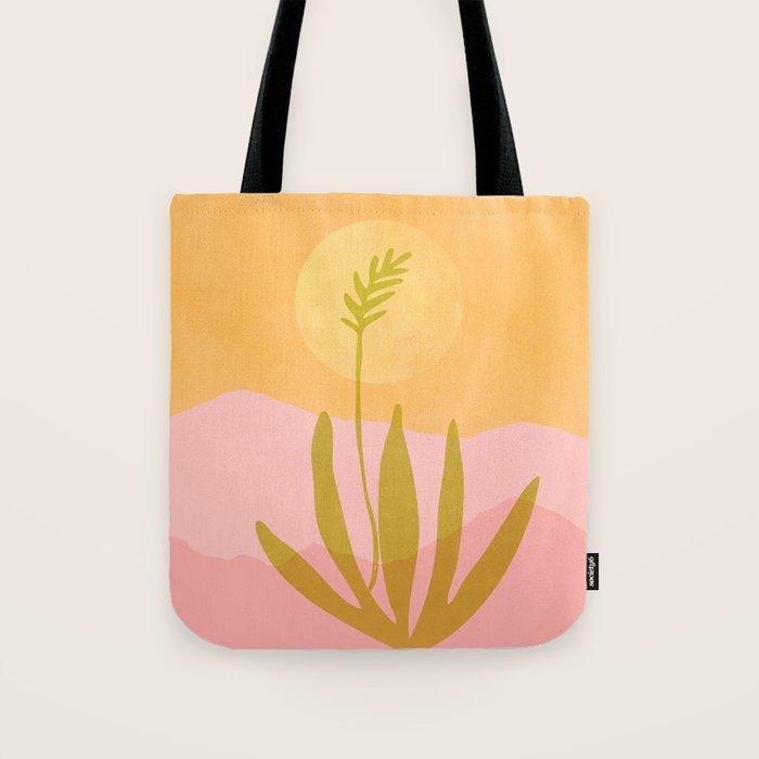 Golden Agave Desert Landscape Tote Bag Gallery Image 1