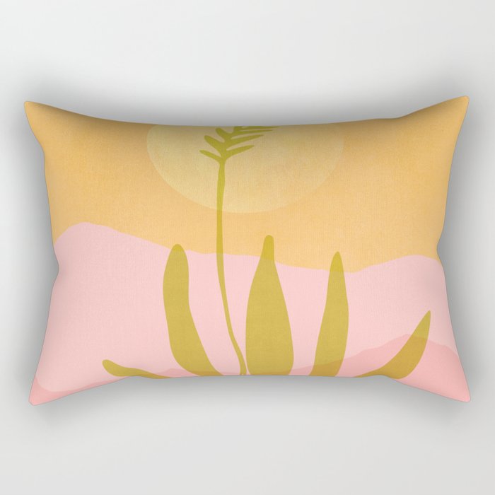 Golden Agave Desert Landscape Rectangular Pillow Gallery Image 2