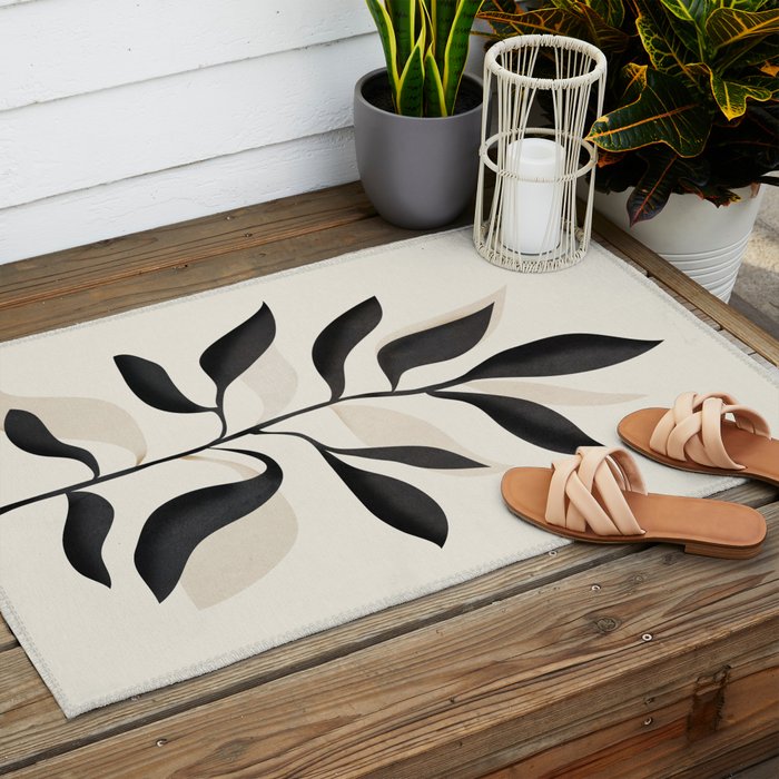 Abstract Minimal Plant 2 Outdoor Rug Gallery Image 2