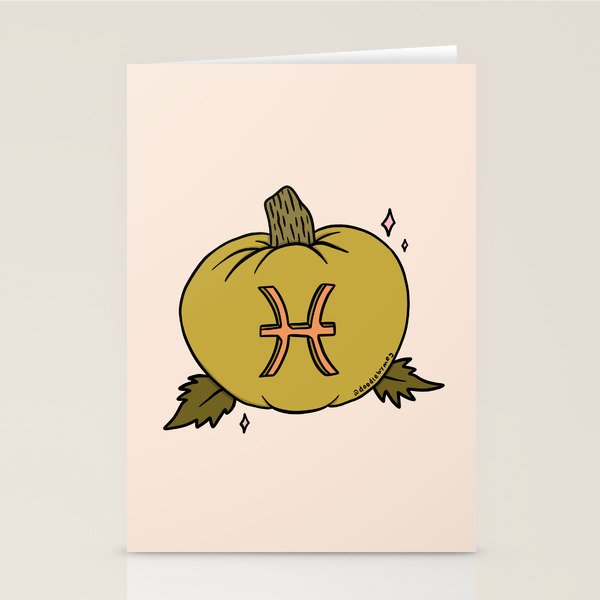 Pisces Pumpkin Stationery Card Gallery Image 2