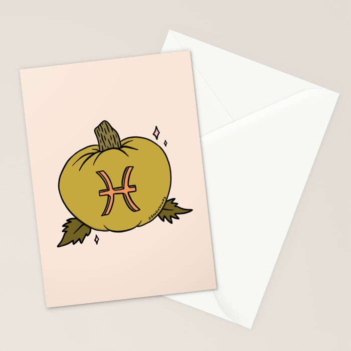 Pisces Pumpkin Stationery Card Gallery Image 2