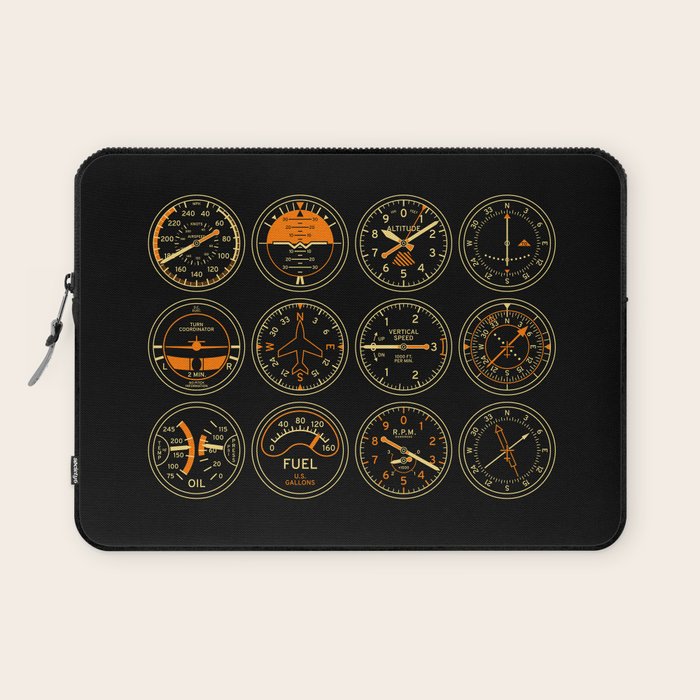 Aircraft Flight Instruments - Full Black Laptop Sleeve Gallery Image 1