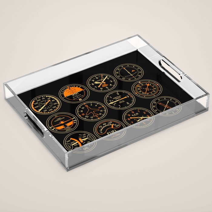 Aircraft Flight Instruments - Full Black Acrylic Tray Gallery Image 1