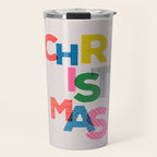 Christmas colorful typography Travel Mug Gallery Image 1