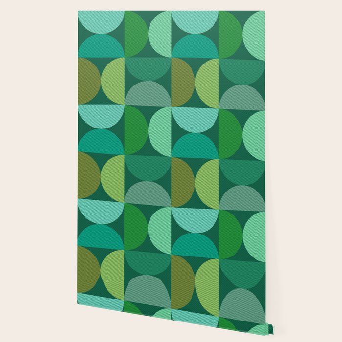 Mid Century Modern Shapes - Green Wallpaper Gallery Image 2