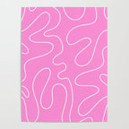 Bubblegum Pink Squiggle Abstract Pattern Poster Gallery Image 4