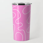 Bubblegum Pink Squiggle Abstract Pattern Travel Mug Gallery Image 1