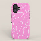 Bubblegum Pink Squiggle Abstract Pattern iPhone Case Gallery Image 1