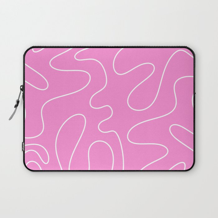 Bubblegum Pink Squiggle Abstract Pattern Laptop Sleeve Gallery Image 1