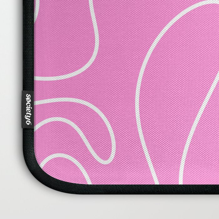 Bubblegum Pink Squiggle Abstract Pattern Laptop Sleeve Gallery Image 3