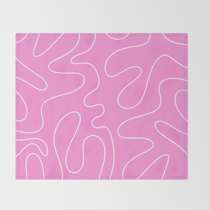 Bubblegum Pink Squiggle Abstract Pattern Throw Blanket Gallery Image 2