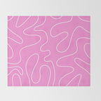 Bubblegum Pink Squiggle Abstract Pattern Throw Blanket Gallery Image 2