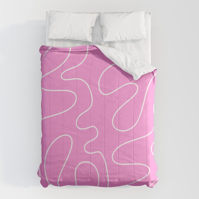 Bubblegum Pink Squiggle Abstract Pattern Comforter Gallery Image 6