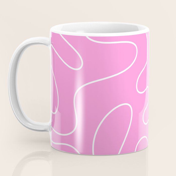 Bubblegum Pink Squiggle Abstract Pattern Coffee Mug Gallery Image 3