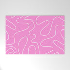 Bubblegum Pink Squiggle Abstract Pattern Welcome Mat Gallery Image 1