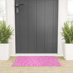 Bubblegum Pink Squiggle Abstract Pattern Welcome Mat Gallery Image 3