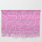 Bubblegum Pink Squiggle Abstract Pattern Wall Hanging Gallery Image 1