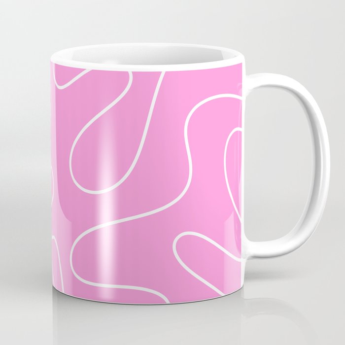 Bubblegum Pink Squiggle Abstract Pattern Coffee Mug Gallery Image 1